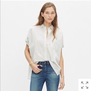 Grid-mix short-sleeve shirt